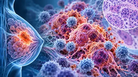 Rappresentazione medico-scientifica del carcinoma mammario triplo negativo e dei fattori associati al rischio di recidiva